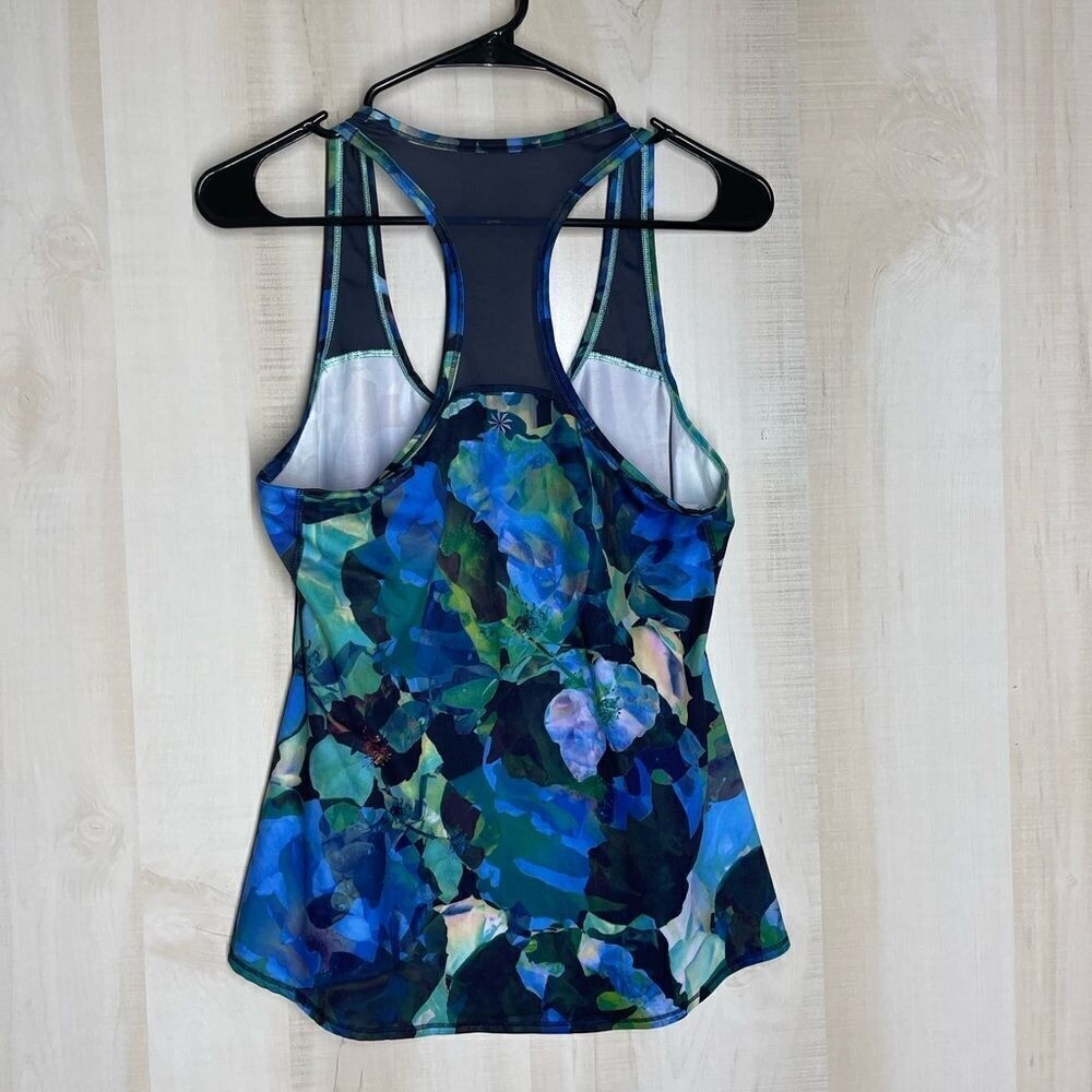 Athleta swim workout top blue, size small
