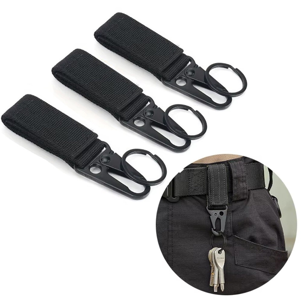 5Pack Tactical Carabiner Keychain Nylon Keys Holder Camping Backpack Belt Hook