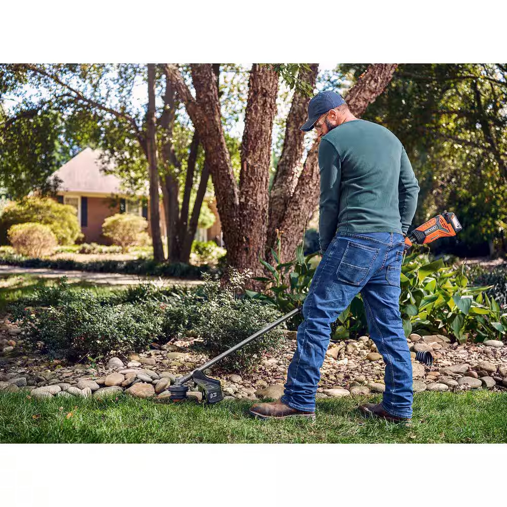 18V Brushless 14 In. Cordless Battery String Trimmer and Leaf Blower 2-Tool Comb