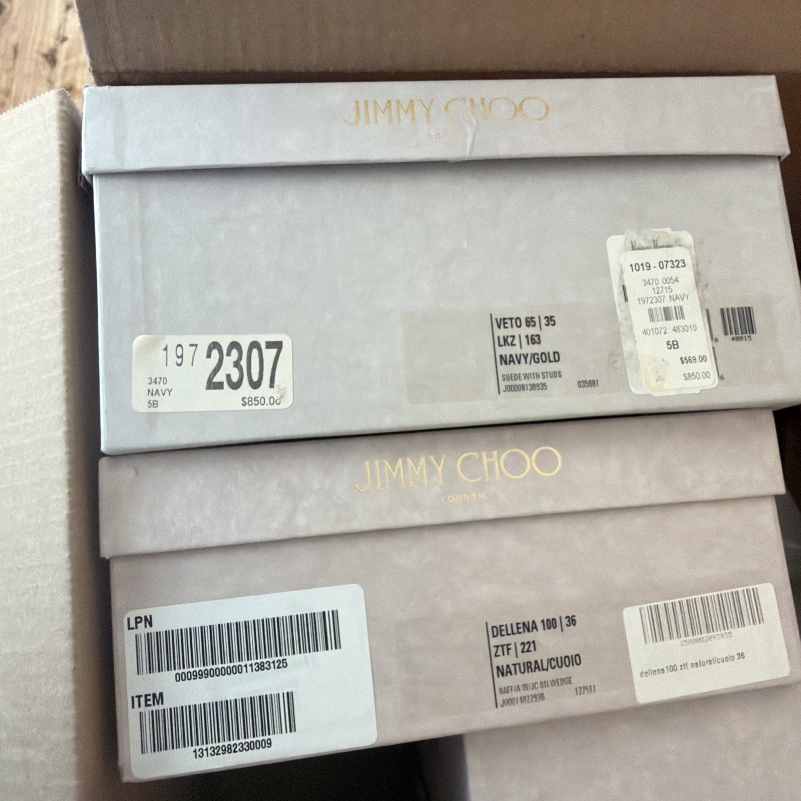 Jimmy Choo Shoes Boxes 6 Assorted Empty Boxes