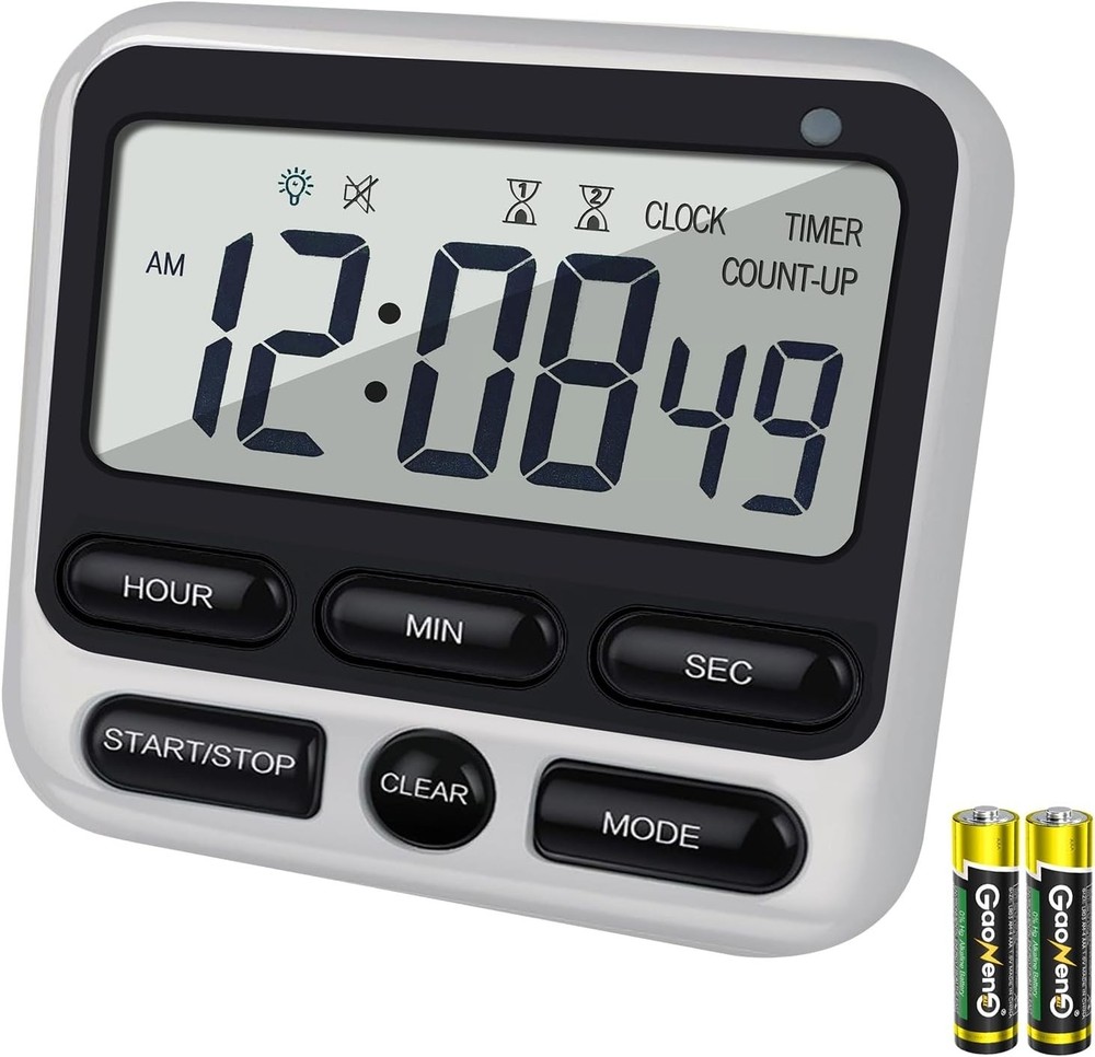 Digital Dual Kitchen Timer with Strong Magnet,24-Hour Countdown & Stopwatch,L...