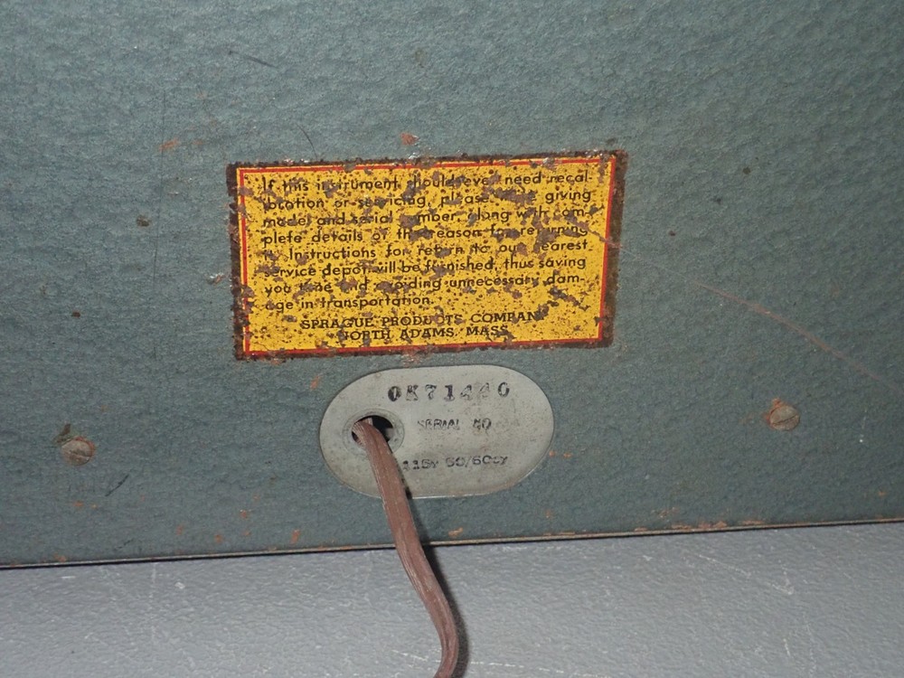 Sprague Tel-Ohmike TO-5 Capacitor Analyzer