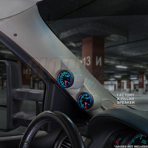 GlowShift Dual Gauge 52mm Pillar Pod with Speaker Hole for 07-13 Chevy Silverado