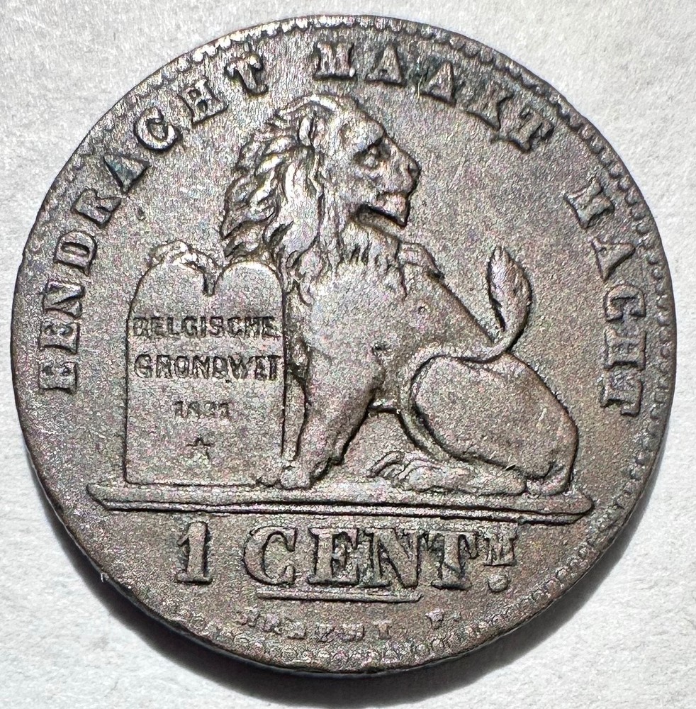 1887 Belgium 1 Centime, XF