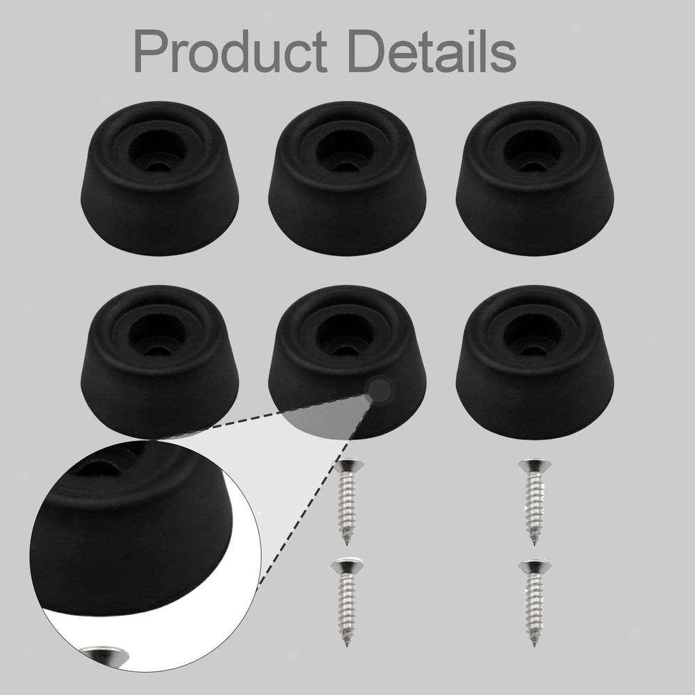 6x Billiard Cue Bottom Plug Black Protector Replacement Rubber Practical