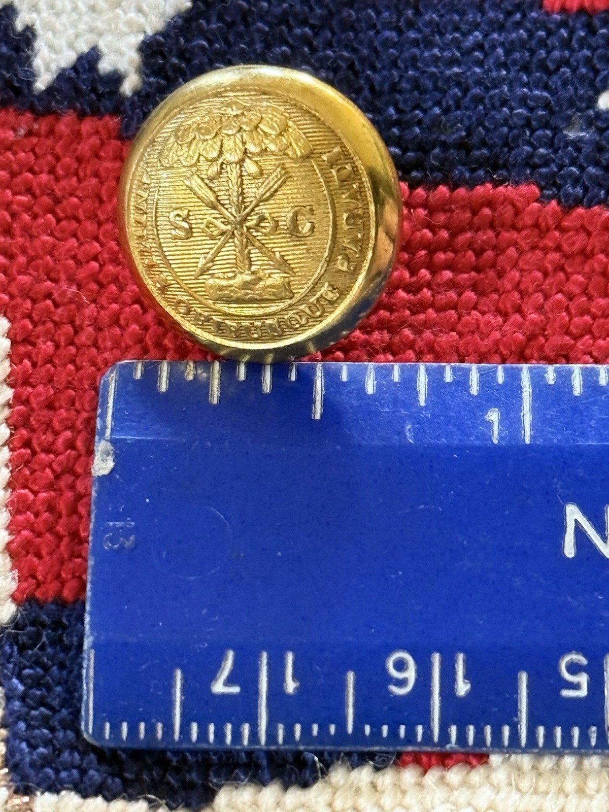 Civil War South Carolina Vest-Cuff Button Horstmann & Allien NY Excellent Gilt