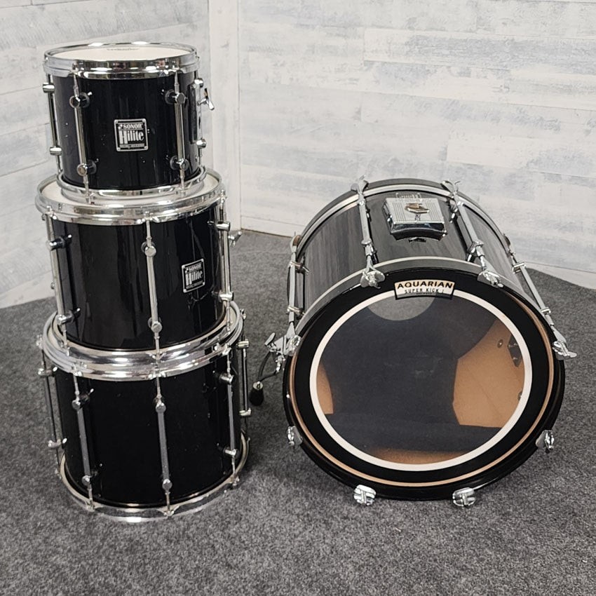 Used Sonor HiLite 4pc Drum Set Black - Good