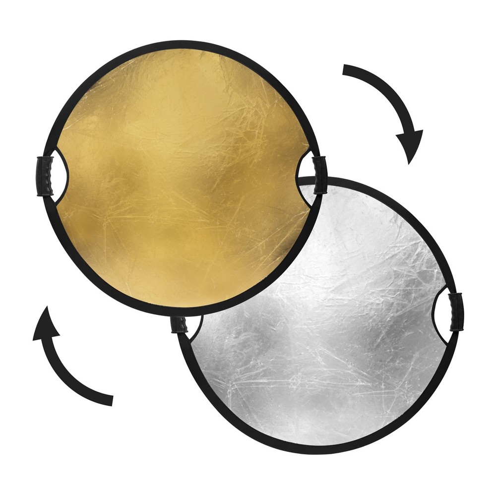 Glow Circular Collapsible Reflector with Handles (32", Gold/Silver)