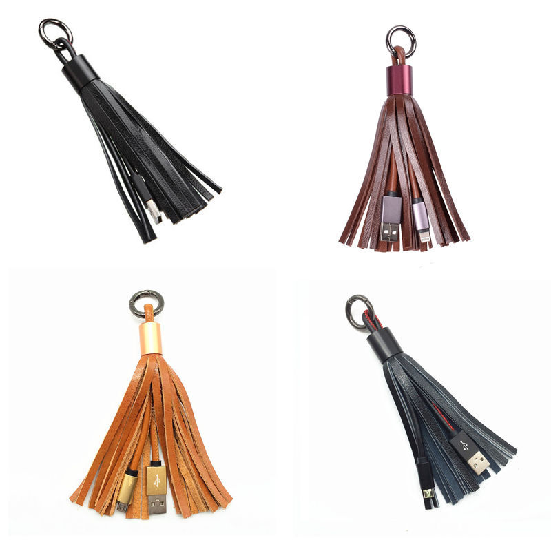 Leather Tassel 8 Pin Lightning to USB Cable Sync Data Charger Apple iPhone iPad