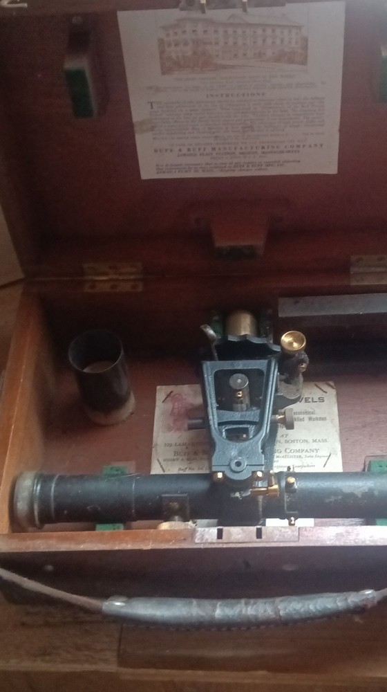 Buff & Buff Manufacturing Company Transit Level with Wooden Case & Documentation