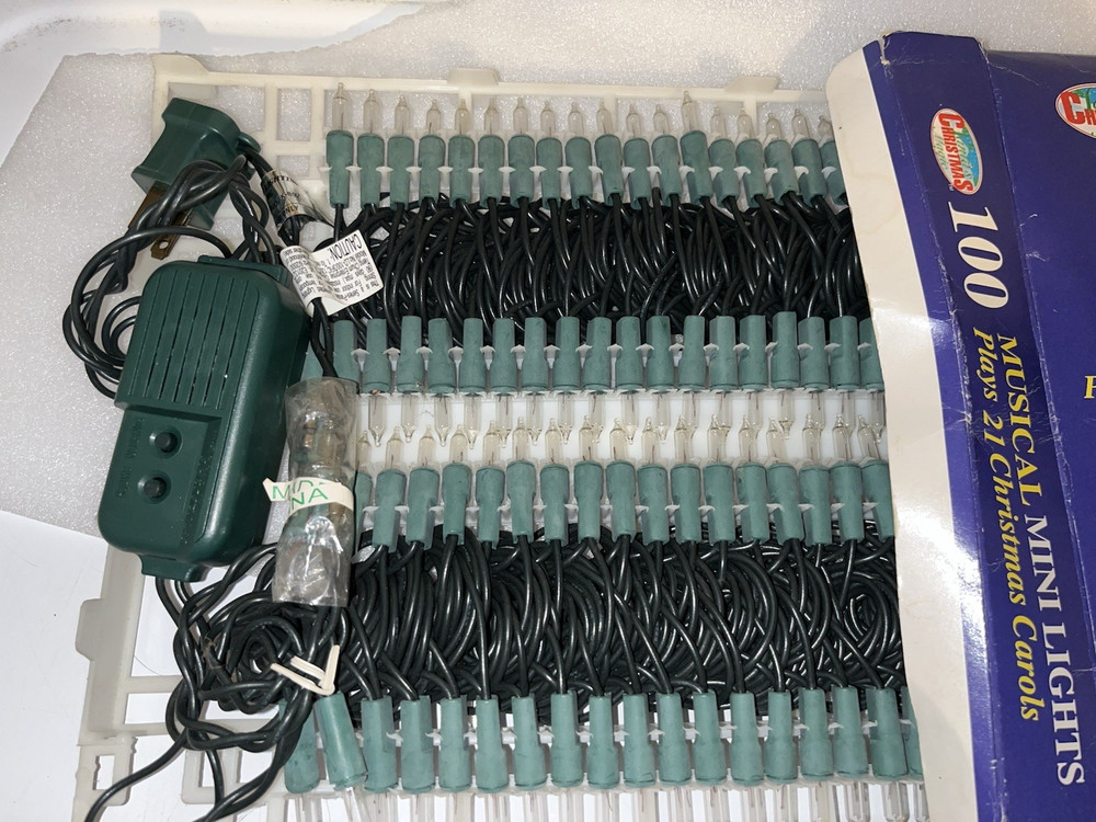 NOS 100 Clear Computerized Musical Christmas Magic Mini Lights