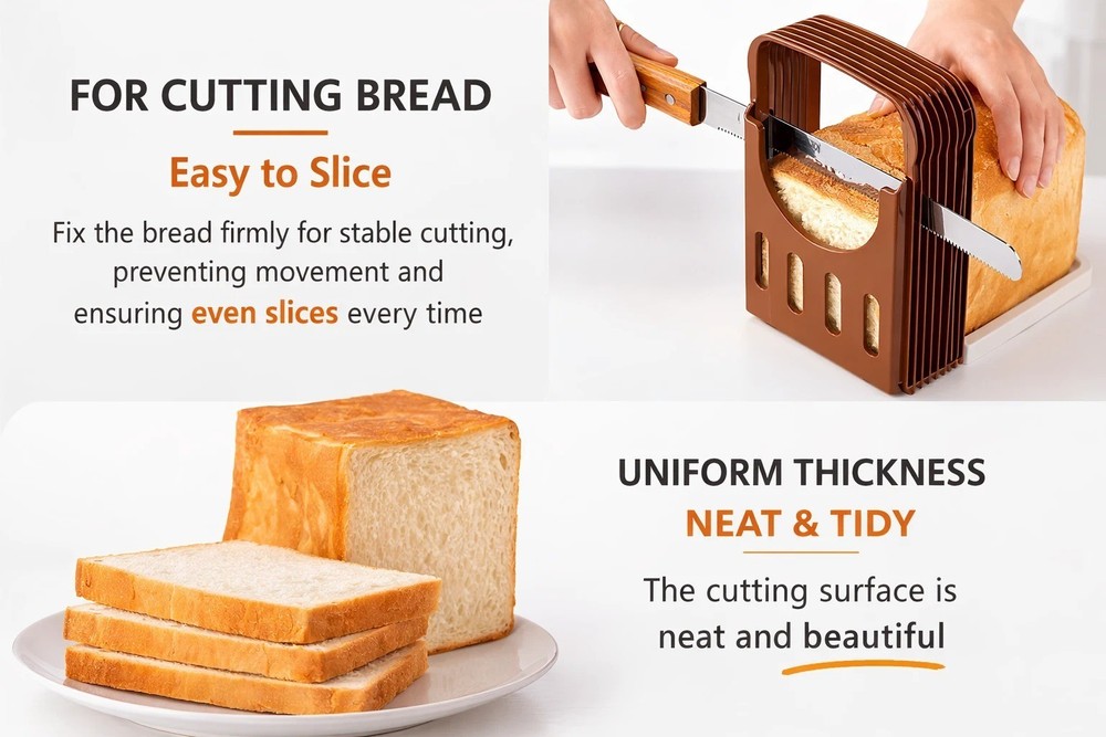 Foldable Compact Bread Slicing Guide - Bake Slicer Cutter for Homemade Bread