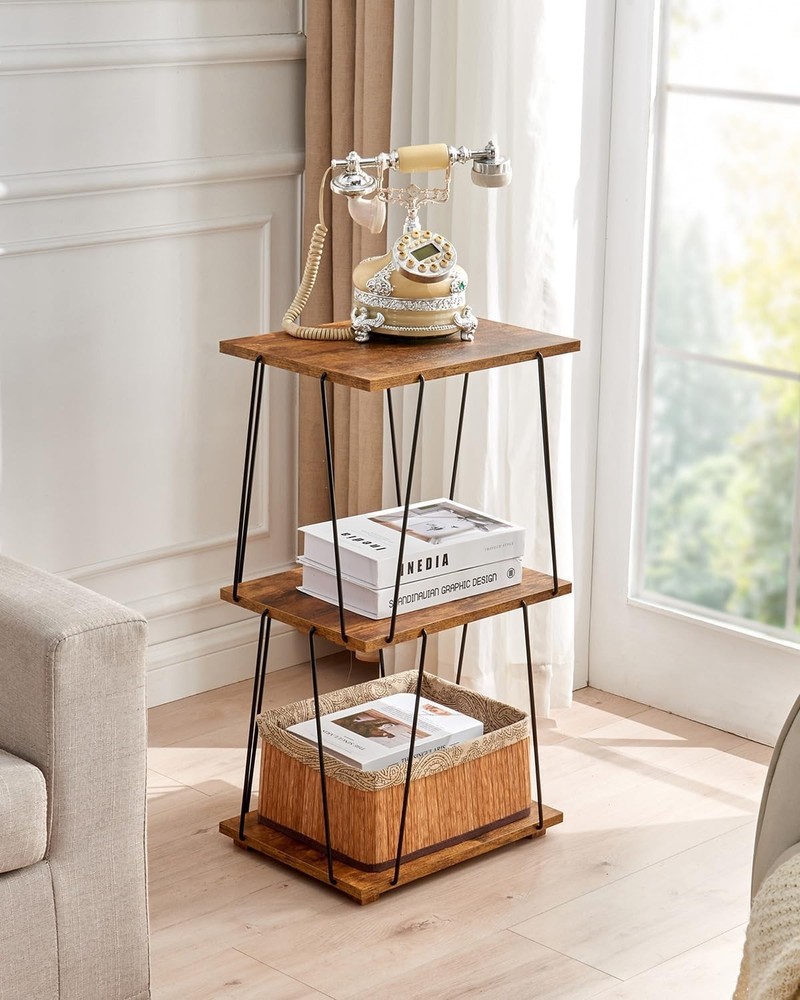 Side Table , Tall End Table, Small Accent Table, Bedside Table for Living Room