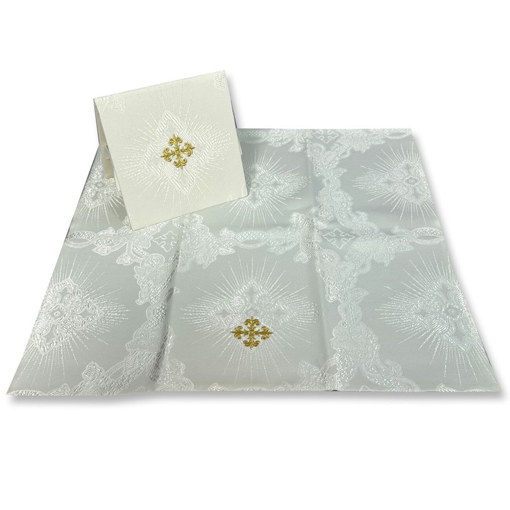 ecru Burse and Chalice Veil , embroidered, Damask