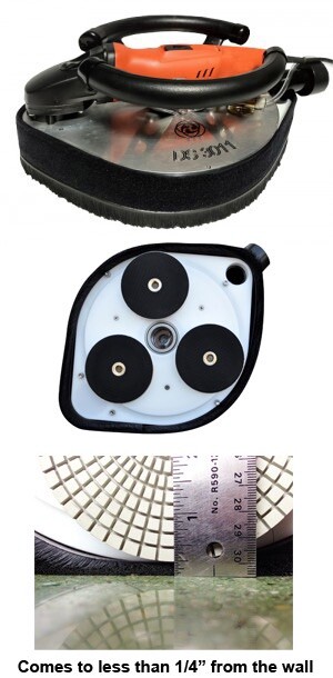 Inter-Tool DS3011 Concrete Stone Polisher 3-Head Handheld Planetary Wet/Dry 12"