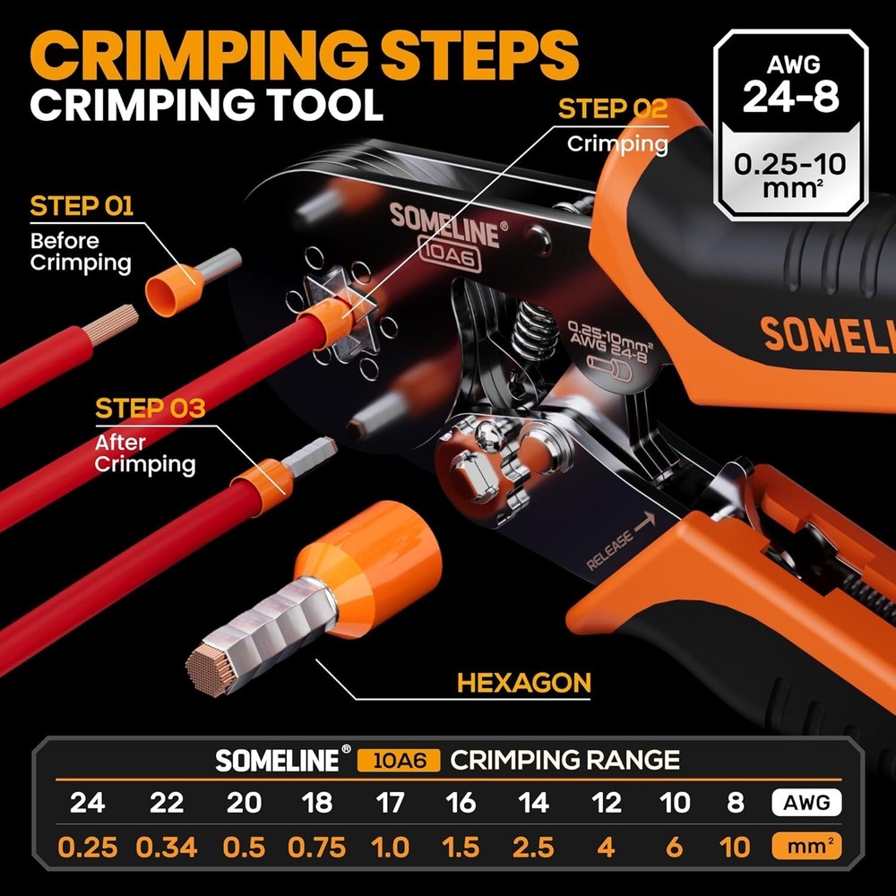 Complete Crimping Tool Kit: 24 Sizes Insulated Ferrules with Wire Stripper