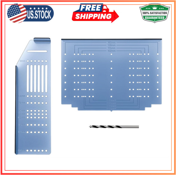 Kitchen Cabinet Pulls Jig Drill Template for Knobs & Handles, Includes Drill Bit