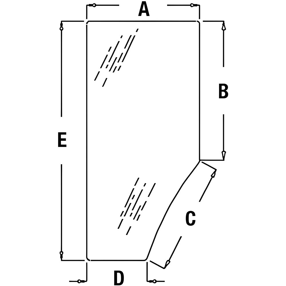 Cab Glass - Door Tinted Left Hand Fits John Deere 7210 7410 7600 7810 R131163