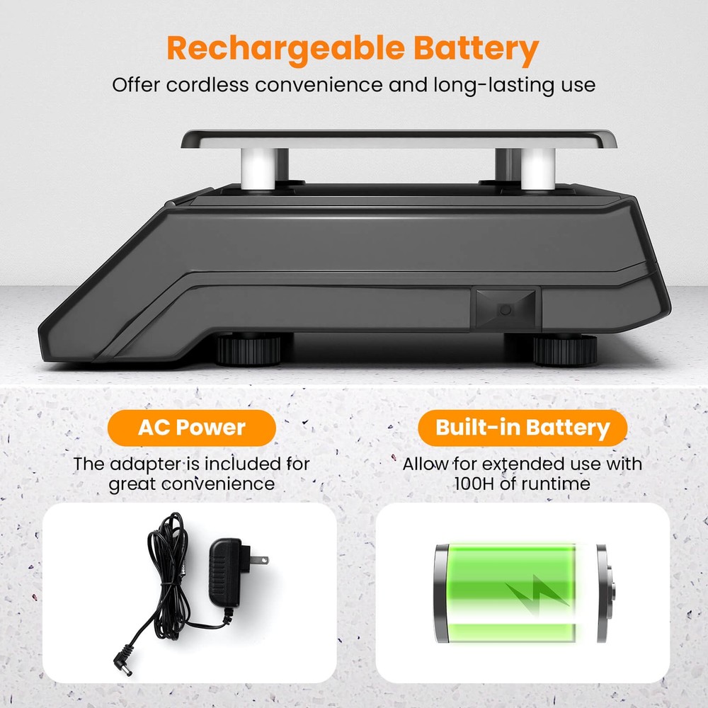 88lb Price Computing Scale with Counting Function, Stainless Steel Platform