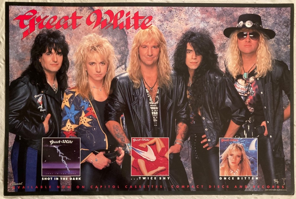 Great White 1989 Promo Poster With Album Catalog E