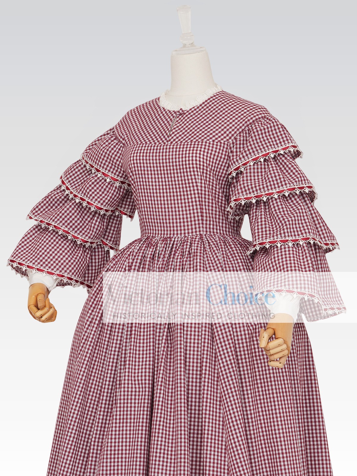Victorian Dickens Plaid Dress Civil War 1850s 1860s Pioneer Women Theater 260