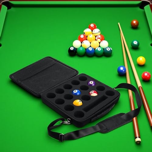 Pool Ball Carrying Case, Billiard Balls Storage Bag with Handle & Adjustable
