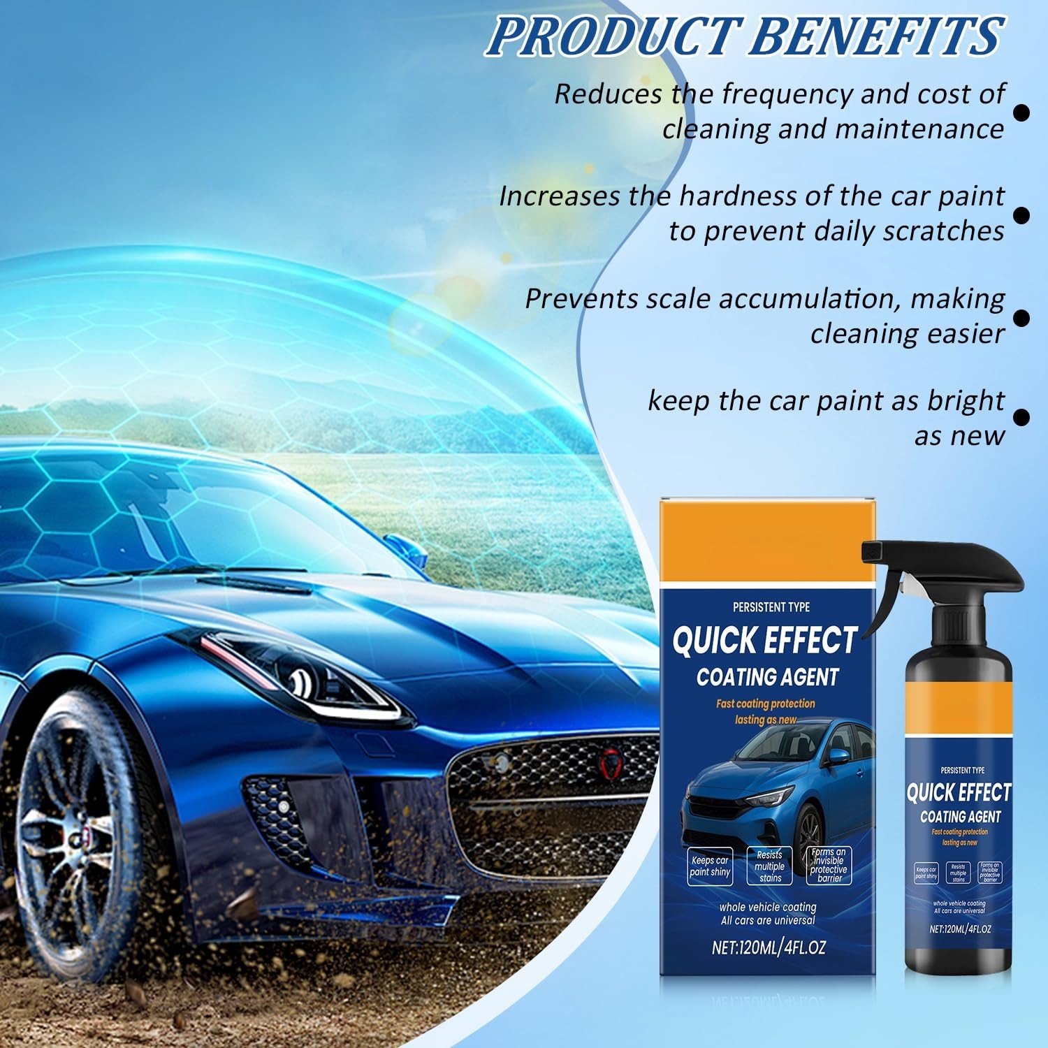 Advanced Car Quick-Acting Coating Agent Spray, Car Coating Spray, Quick Effect