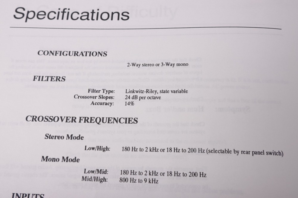 JBL M552 Variable Crossover Owner's Manual==Original!