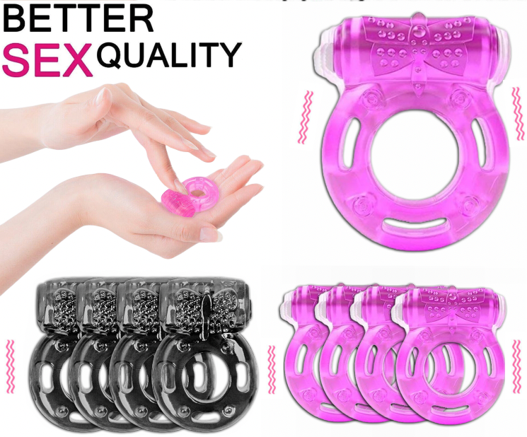 Male Vibrating Cock Ring Waterproof Penis Vibrator Couple Sex-Toy Clit Orgasm