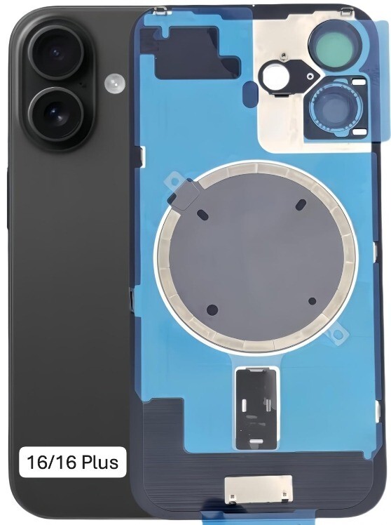 Back Glass Replacement with Metal or Magnet or NFC for iPhone 16, 15 ,14 Series