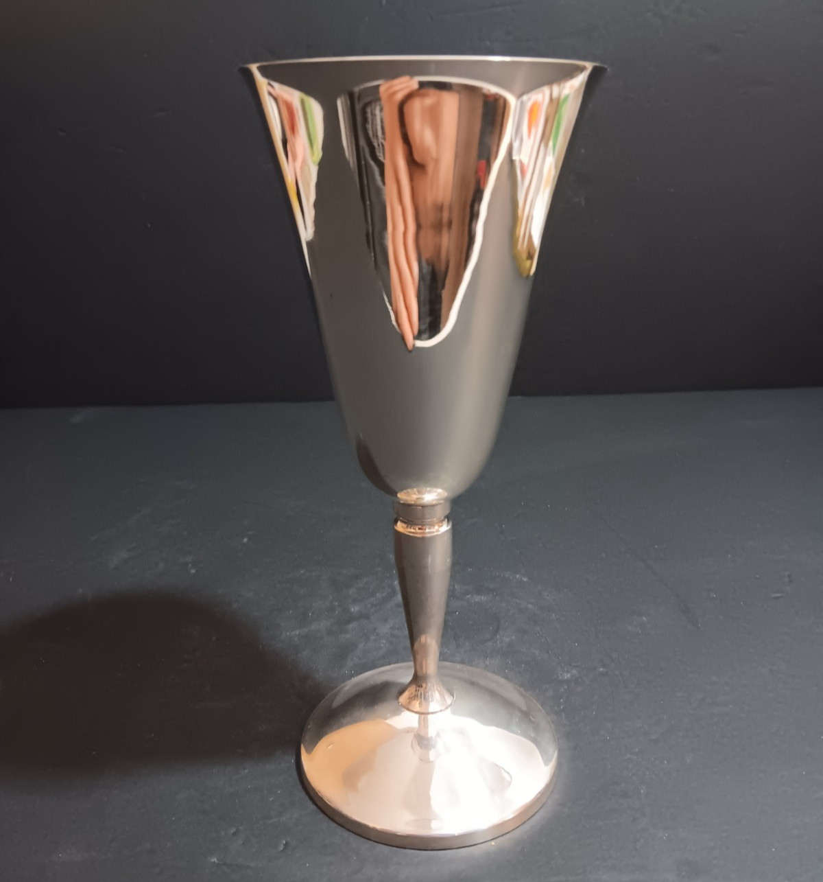 Vintage Crosby Spain Silver Plated Goblet Chalice Cup Wine Glass Made in Spain
