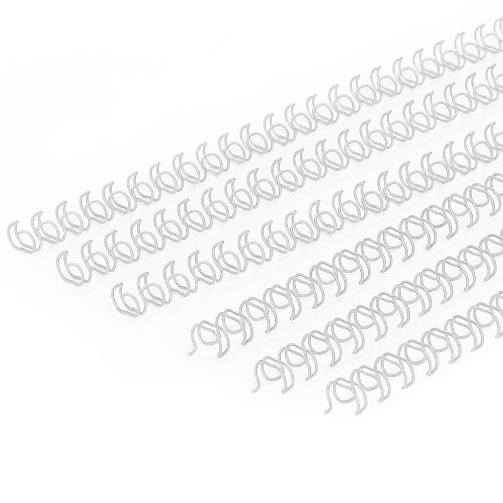 Silver 100x Double Loop Wire Binding Spine 20 Sheet Capacity 3:1 Pitch 34 Loop 6