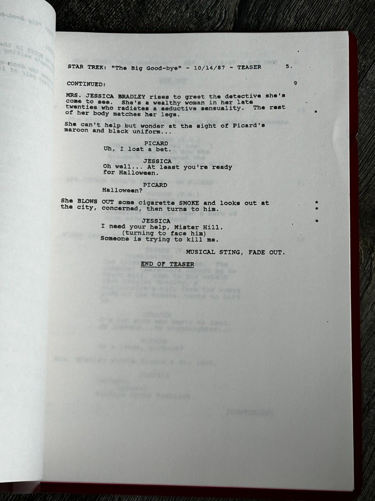 STAR TREK Script The Next Generation The Big Good-Bye Revised Final Draft 1987