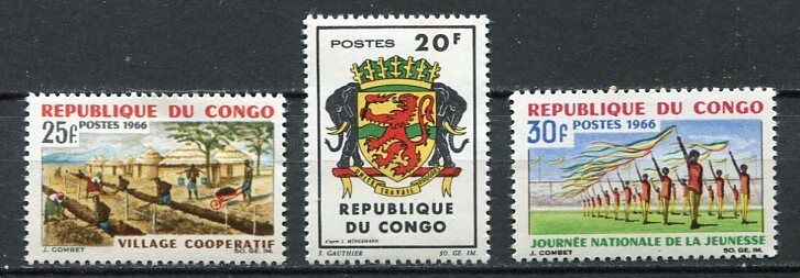 Congo Rep. 1965/66 MNH** Different Anniversaries 3V