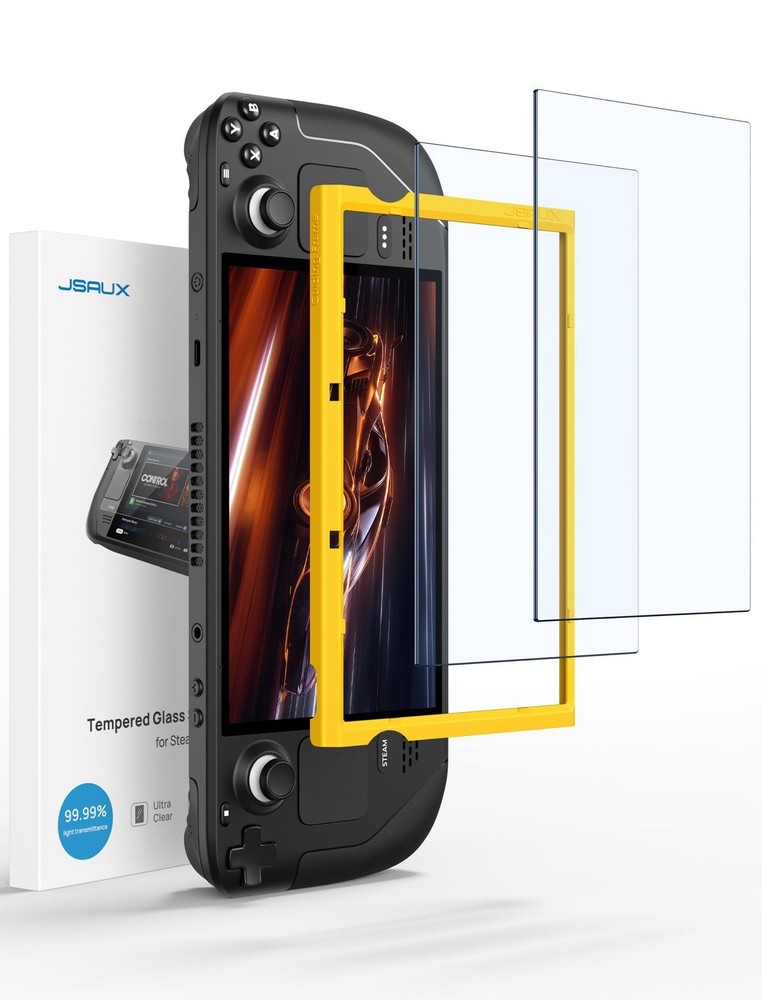JSAUX 2-Pack Screen Protector for Steam Deck, Ultra HD Glass Protector 9H