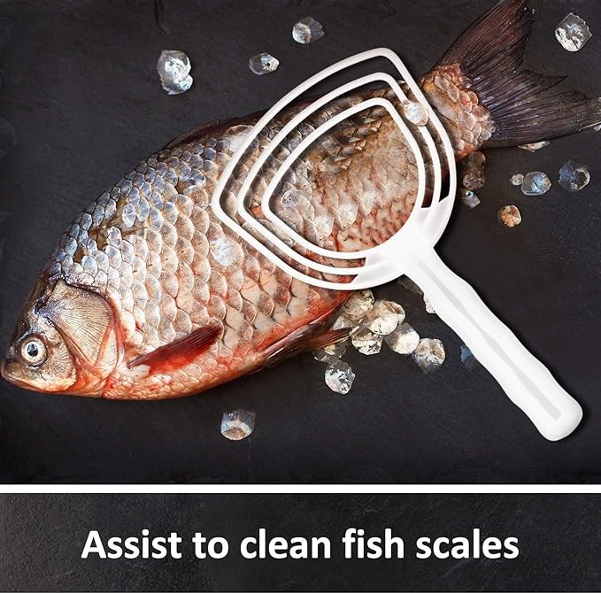 Bone Dust Scraper Fish Scale Remover Butcher Plastic Kitchen Fish Descale White
