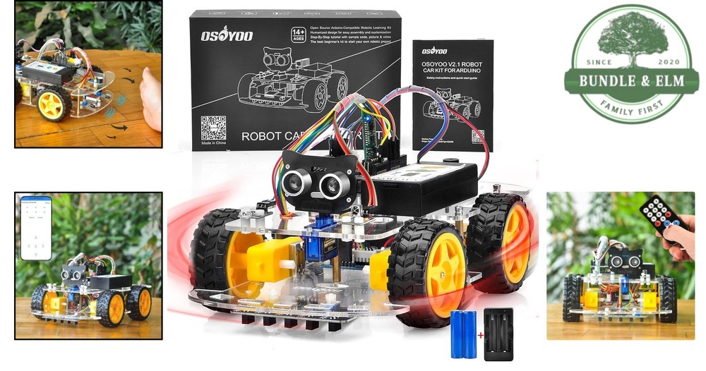 Osoyoo V2.1 Smart Robot Car Kit - WiFi/Bluetooth Controlled for STEM Learning