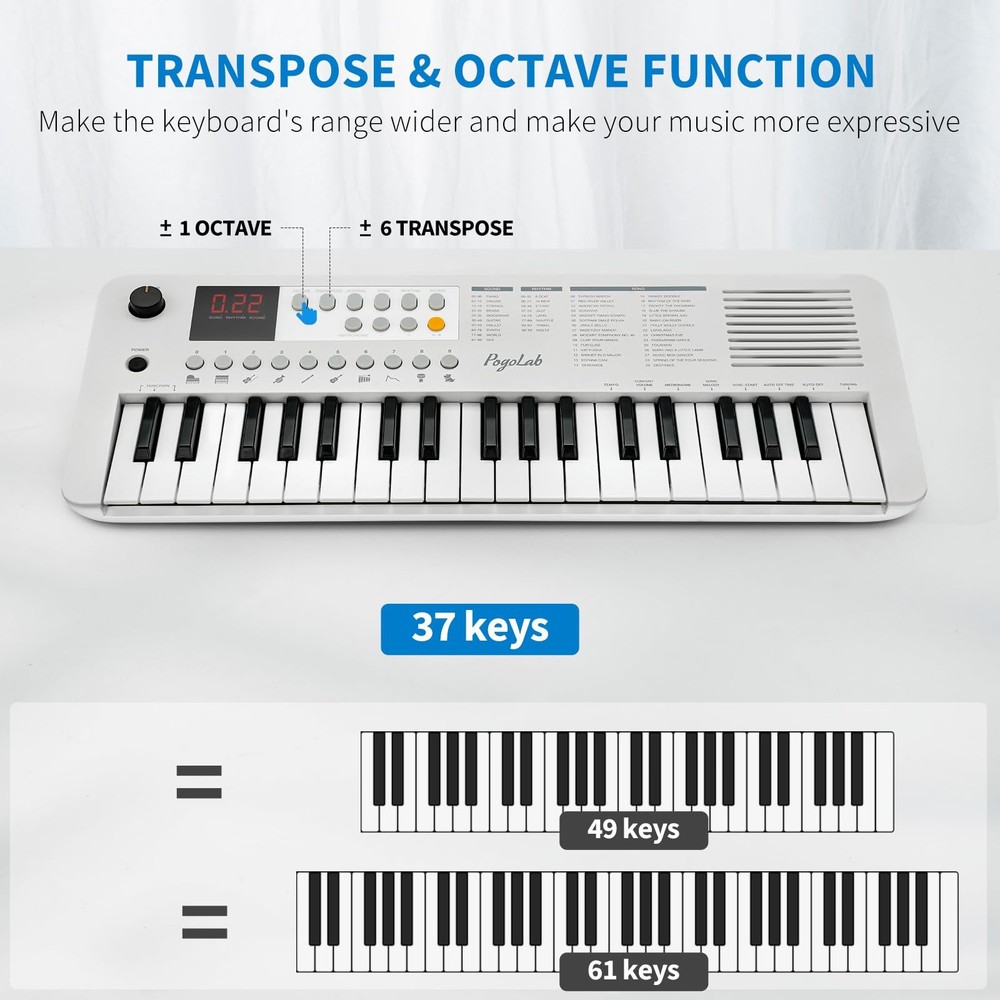 MK1 37 Keys Keyboard Piano, Mini Portable Multi-Function Piano with Excellent...