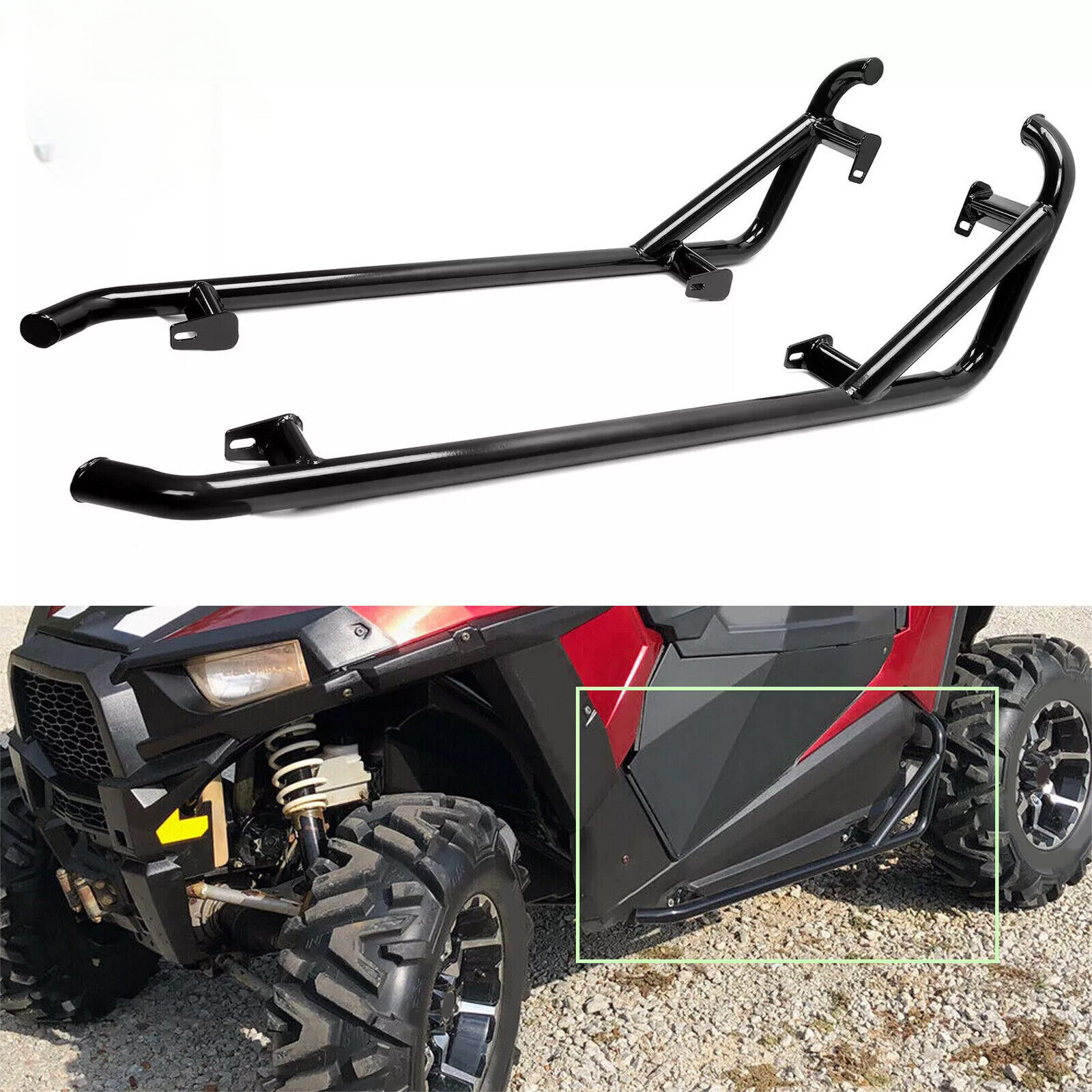 Rock Slider For 14-23 Polaris RZR XP 900 1000 Side Steps Nerf Bars Trail 2Dr UTV