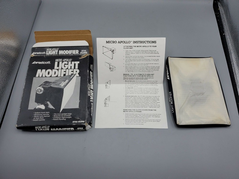 Vintage Westcott Micro Apollo Light Modifier Foldable Diffuser for Flash Units
