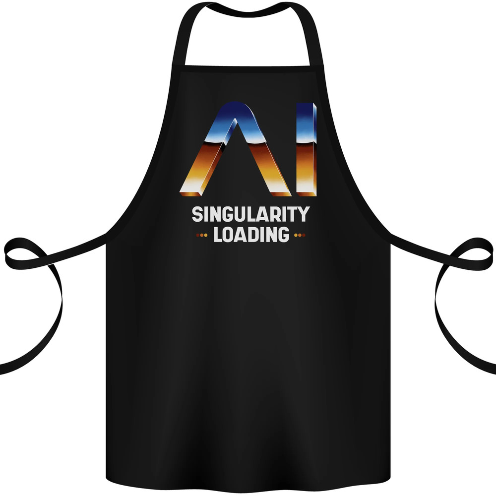 Singularity Loading AI Technology Geek Nerd Cotton Apron 100% Organic