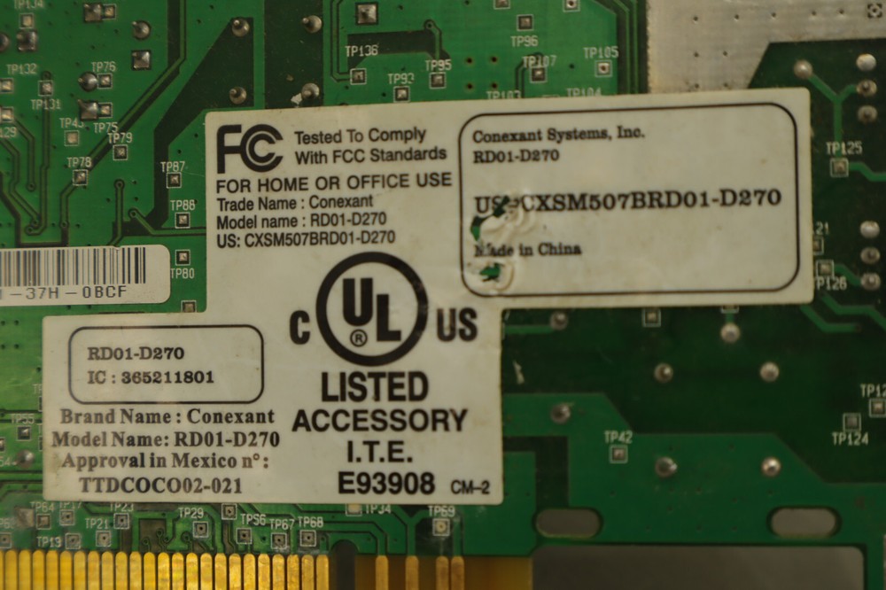 Conextant Systems RD01-D270 Desktop Computer PCI Modem Card