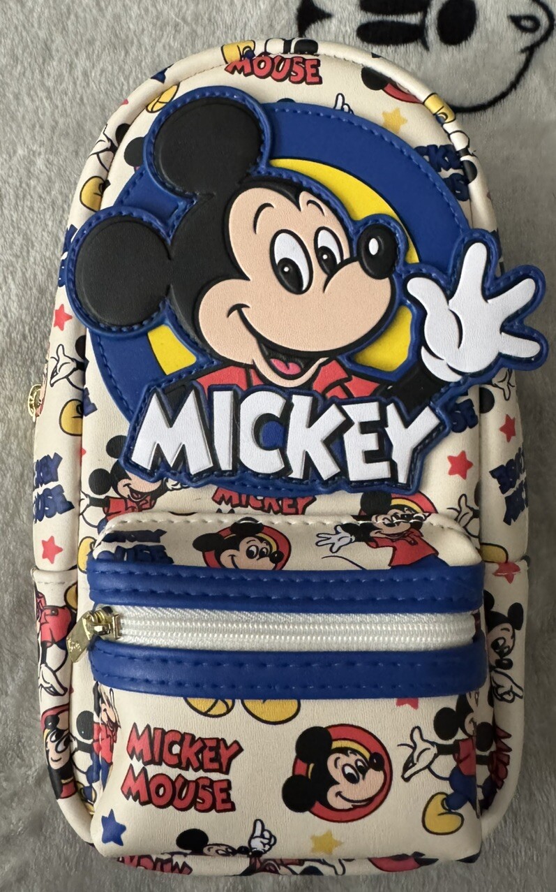 New Loungefly Disneys Mickey Mouse Pencil Case With Metal Clip Bag