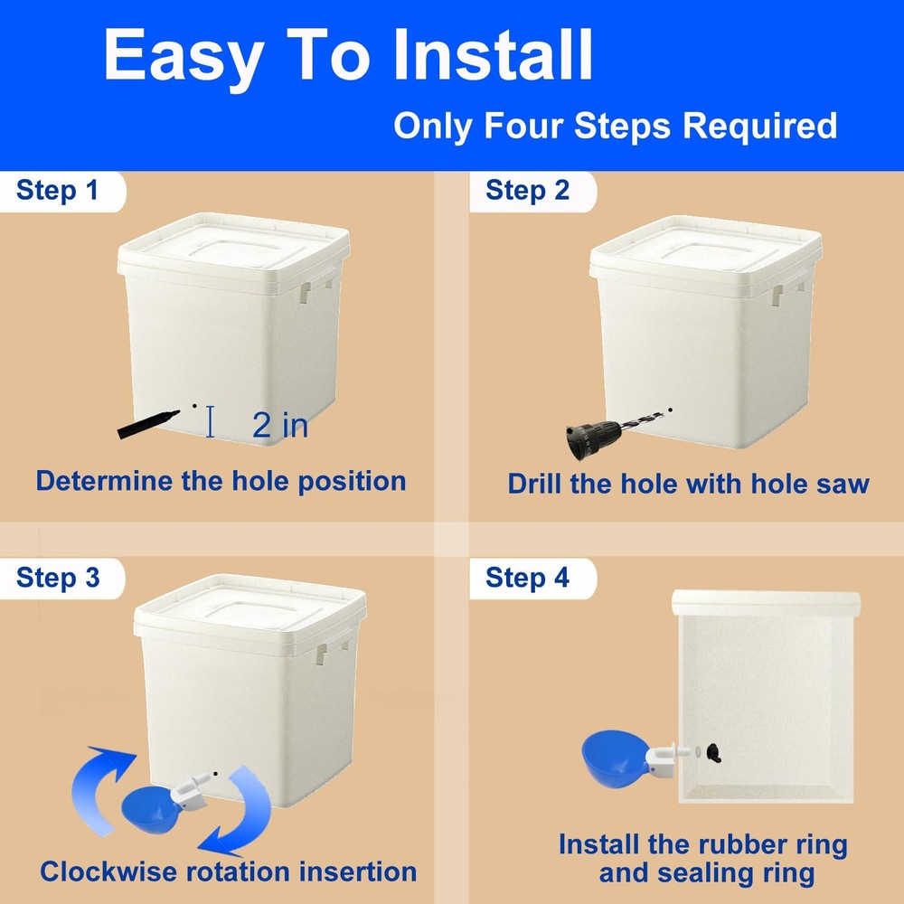 Aopchry 8 Pack Automatic Chicken Waterer, Blue Water 8-Pack,