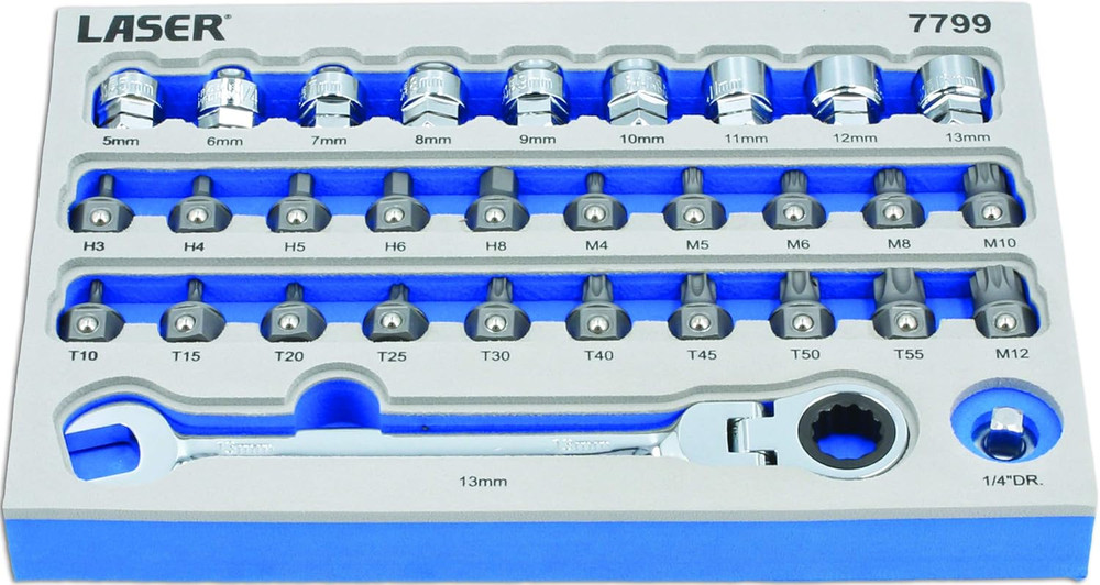 31-Piece Low Profile Bit & Socket Set - Ultimate All-in-One Tool Kit