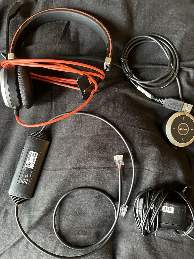 Jabra Evolve 40 UC Mono Wired Headset HSC017 with ENC010 USB-A Controller TESTED