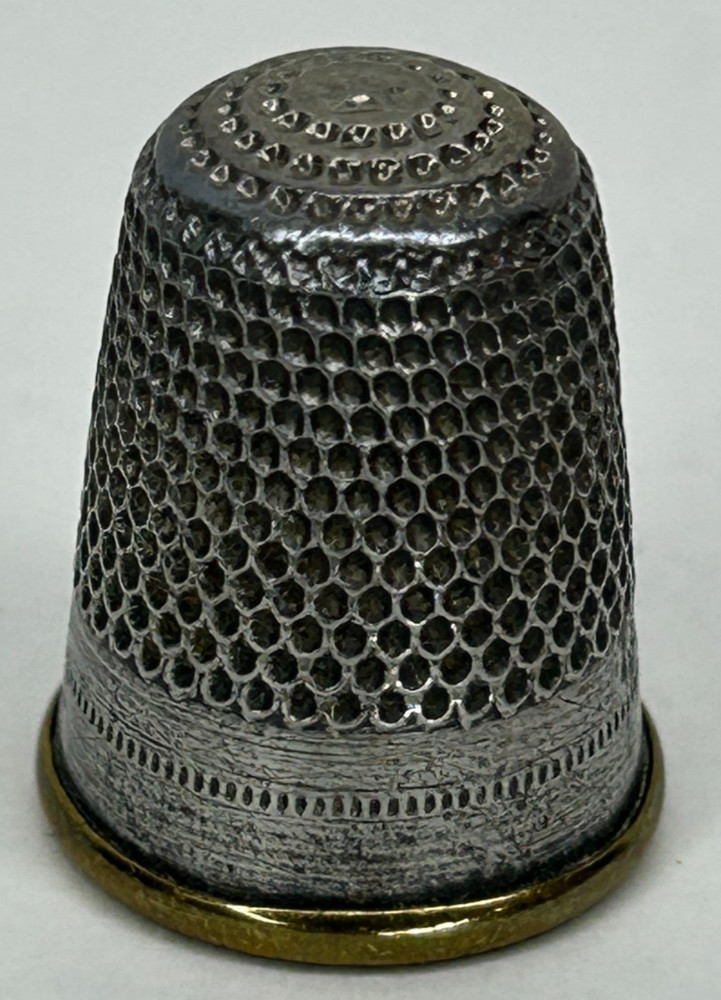 Vintage Brass Sewing Thimble Gold Base Ring