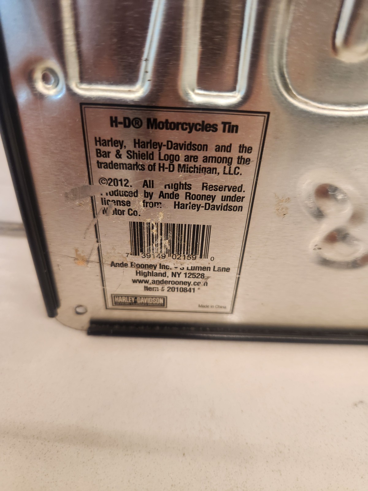 Harley Davidson Ande Rooney HD Motorcycle Tin Metal Sign Man Cave Garage Gift