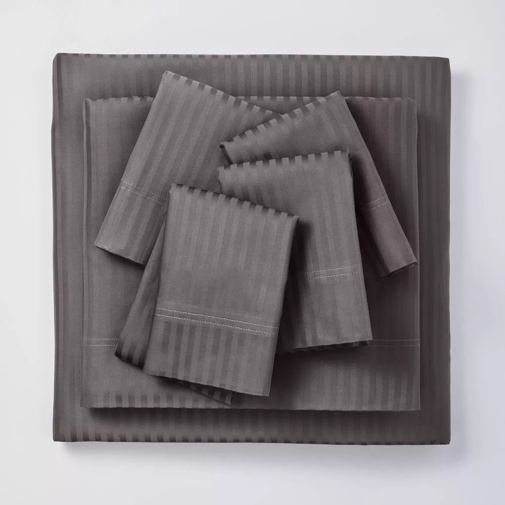 Threshold 400 Thread Count Cotton Damask 6PC Sheet Set Sophisticated