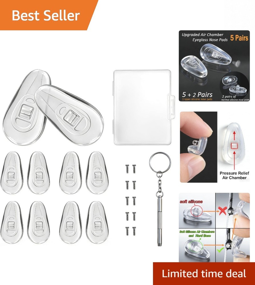 5-Pair Replacement Nose Pad Kit -  Silicone & Multi-Functional Tool